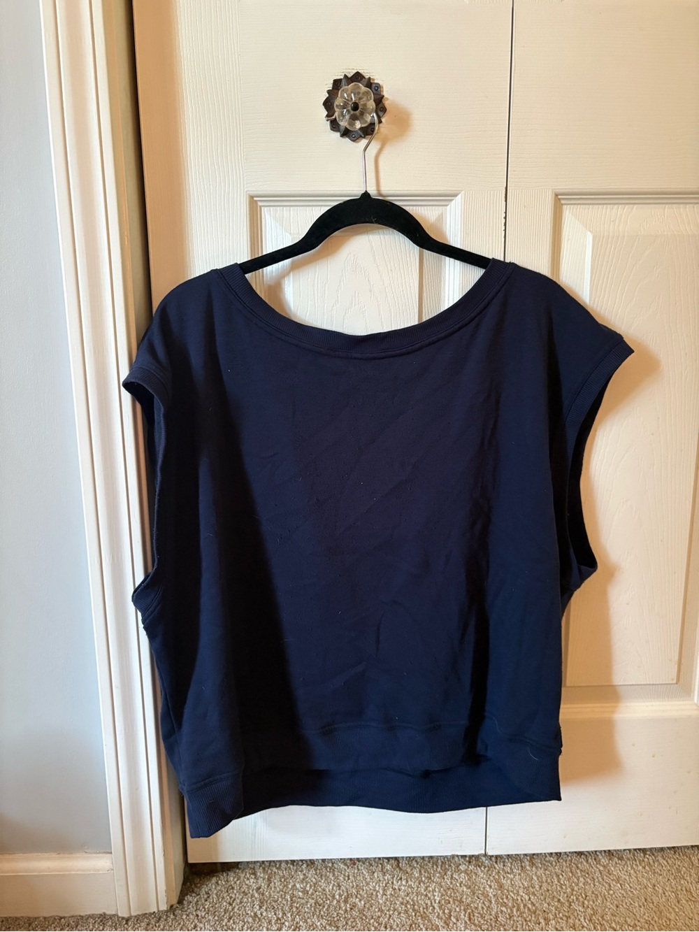 Anthropologie Navy Sleeveless Sweatshirt Tank
